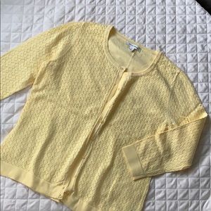 NWOT Studio Works yellow cotton cardigan, size M